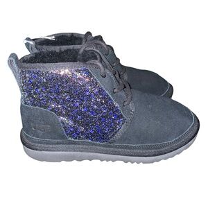 UGG Neumel II Cosmos 1110690K Black Lace Up Ankle Bootie Girls Sz 5 NWOB